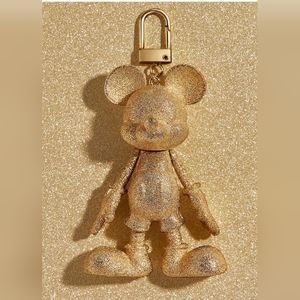 BaubleBar Disney Mickey Mouse Bag Charm in Gold Glitter